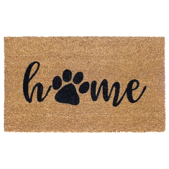RugSmith Black Home Paws Machine Tufted Doormat